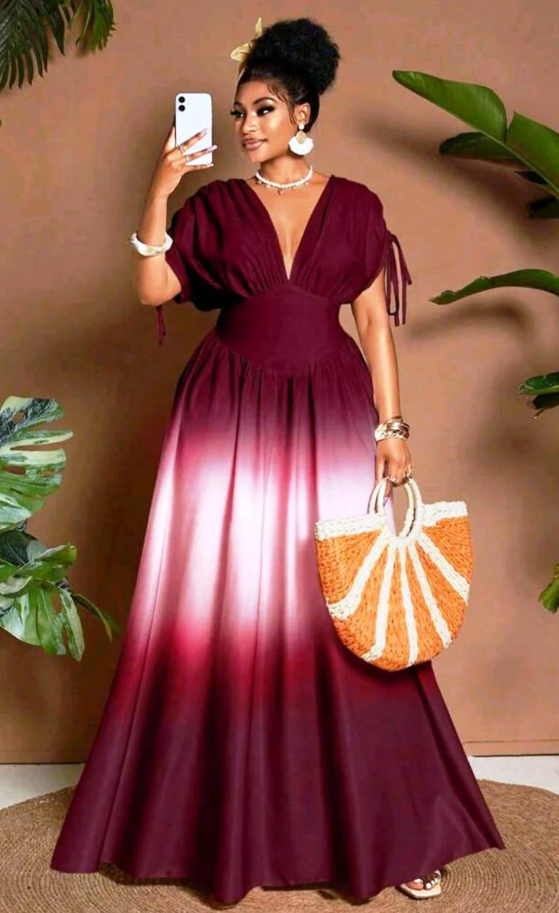 Brown Women's Ombre Maxi Dress