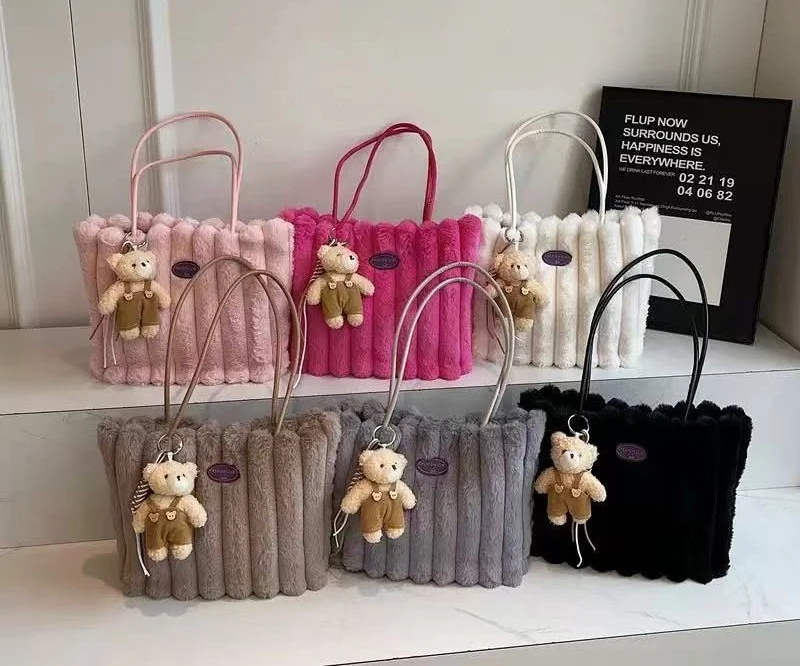 Plush Teddy Bear Tote Bag