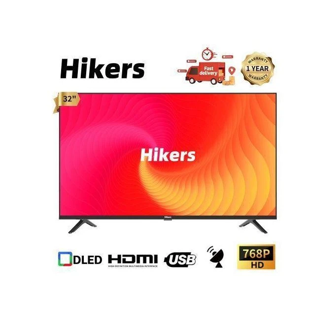 Hikers 32''Inches HD Frameless LED TV 12 Months Warranty - Black