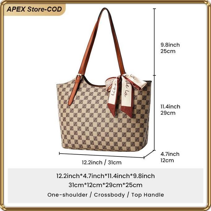 ASHION Chic PU Leather Tote Bag For Women Lightweight Durable Versatile