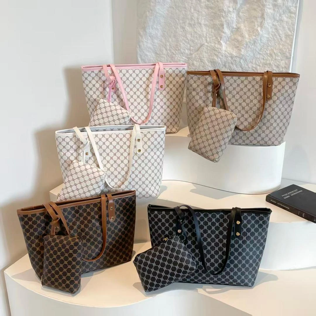 Women's Fashion Tote Handbag with Matching Pouch