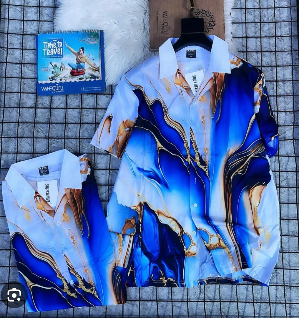Royal Marble & Gold Swirl Shirt