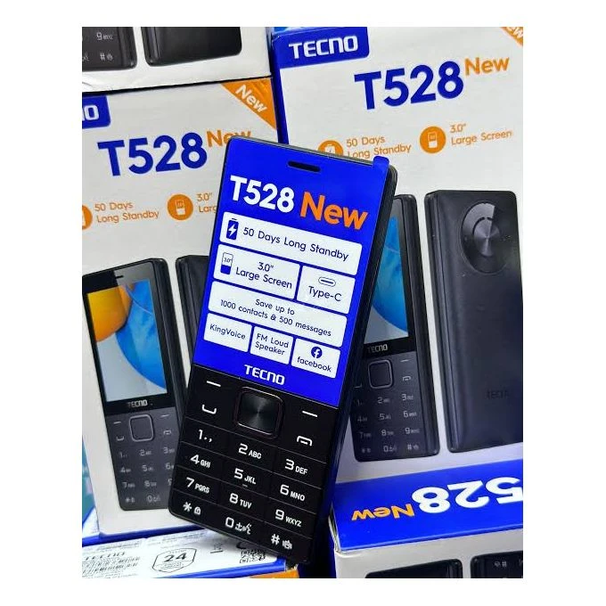 Tecno T528- 3.0 Inch Dual Sim FM Radio,Battery 2500mAh -Black