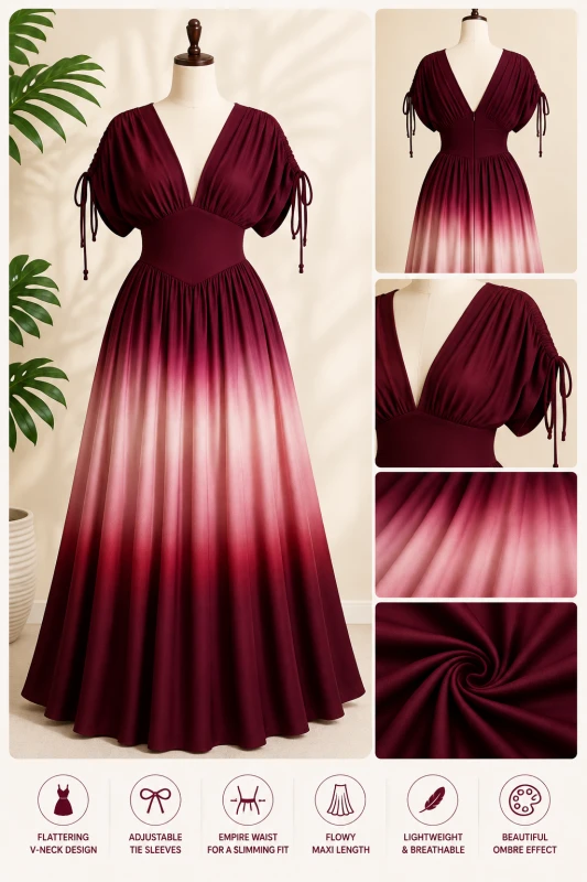 Brown Women's Ombre Maxi Dress
