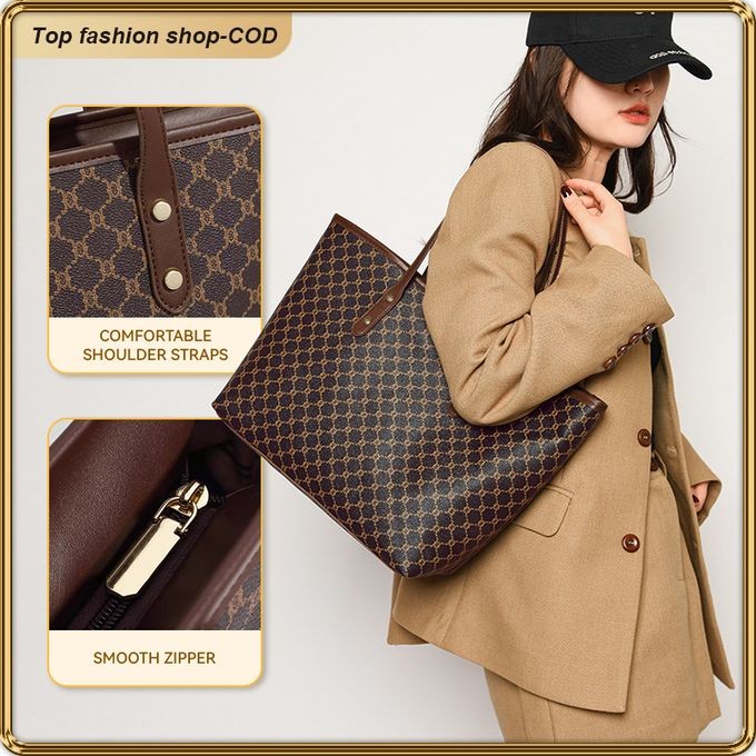 ASHION Elegant PU Leather Tote Bag For Women Durable Spacious Fashionable